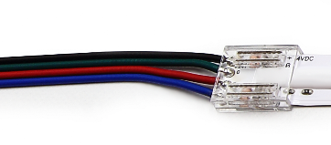 Разъем 4PIN с проводом для LED ленты COB RGB 12 мм, лента - источник питания (1 шт)